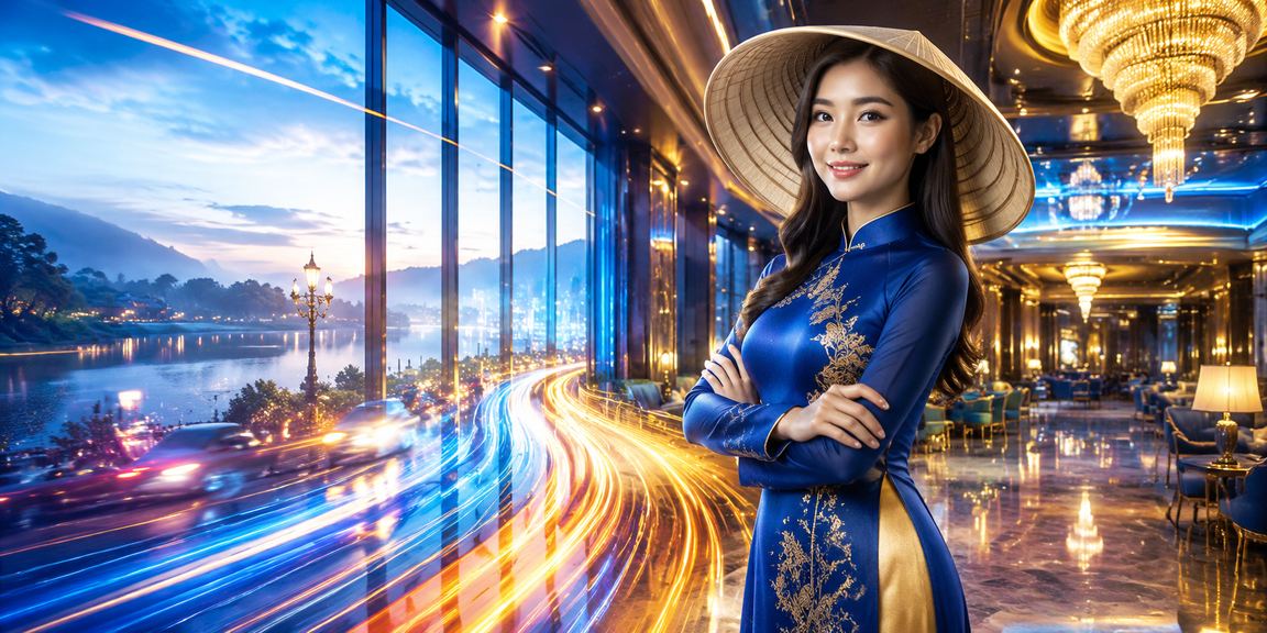 Người dùng xem kèo thể thao tại Đà Lạt với nón lá truyền thống bên cạnh điện thoại